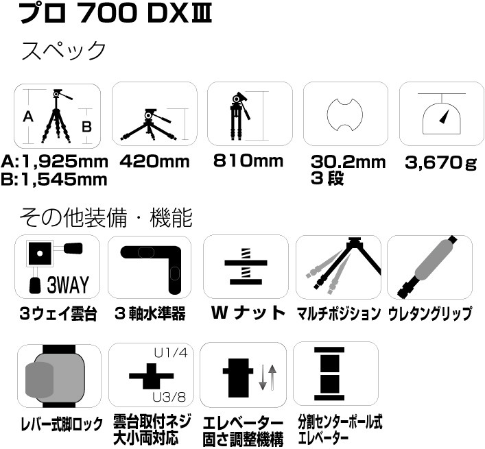スマホ/家電/カメラSLIK PRO 700 DX-AMT
